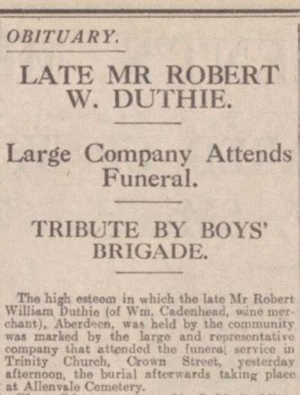 Robert Duthie .